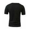 Asymmetric Short Sleeve T-shirt Solid Color Mock Button Zipper Casual Tee - BLACK XXL