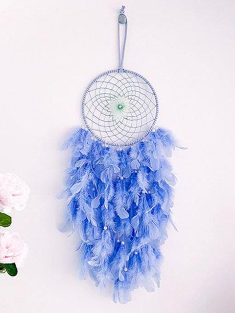 Bohemian Dream Catcher Pastel Color Faux Feather Hanging Wall Home Decor