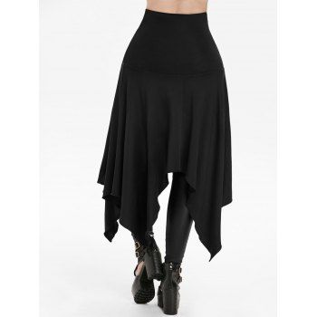 Gothic Skirt Lace Up Open Front Skirt Plain Color Midi Irregular Handkerchief Skirt