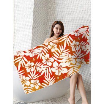 

Floral Leaf Pattern Quick-dry Square Trendy Beach Towel, Multicolor