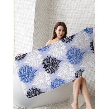 

Colorful Leaf Print Quick-dry Trendy Square Beach Towel, Multicolor