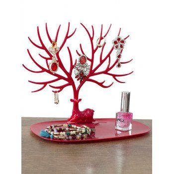 

Elk Tree Shaped Jewerly Display Stand, Red