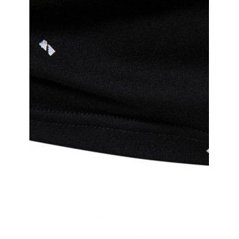 Tiny Print Short Sleeve T-shirt Turndown Collar A Quarter Button Casual Sport Tee