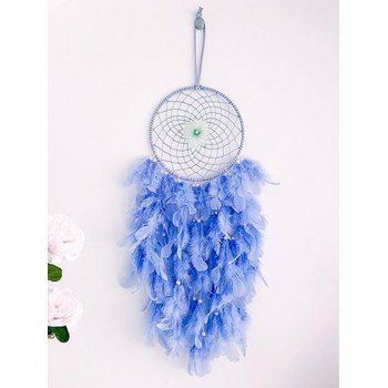 

Bohemian Dream Catcher Pastel Color Faux Feather Hanging Wall Home Decor, Light blue