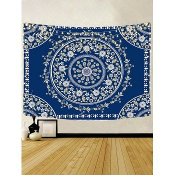 

Bohemian Tapestry Flower Print Hanging Wall Home Decor, Deep blue