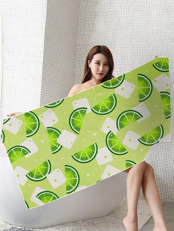 Serviette de Plage Tendance à Imprimé Citron à Séchage Rapide - Vert clair 75 CM * 150 CM