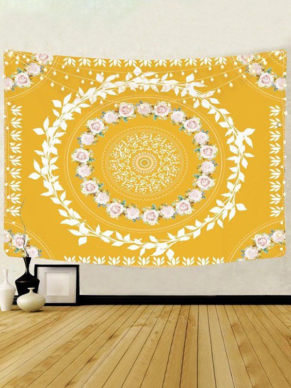 Bohemian Tapestry Flower Print Hanging Wall Boho Home Decor - multicolor 95 CM X 73 CM
