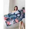 Flamingo Leaf Print Quick-dry Square Beach Towel - multicolor 75 CM * 150 CM