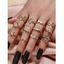 12 Pièces Ensemble de Bague Rétro Animal - d'or 