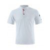 Contrasting Letter Print Short Sleeve T-shirt A Quarter Button Casual Tee - WHITE XXL