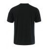 T-shirt Décontracté Embelli de Faux Bouton à Manches Courtes à Col Rond - Noir XL