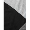 Colorblock Panel Short Sleeve T-shirt Zipper Detail Round Neck Casual Tee - multicolor XXL