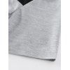 Colorblock Panel Short Sleeve T-shirt A Quarter Button Turndown Collar Sport Tee - multicolor XXL