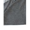 Colorblock Panel Short Sleeve T-shirt Zipper Detail Round Neck Casual Tee - multicolor XXL
