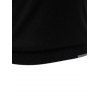 T-shirt de Sport Décontracté Boutonné à Imprimé Minuscule Manches Courtes à Col Relevé - Noir XL