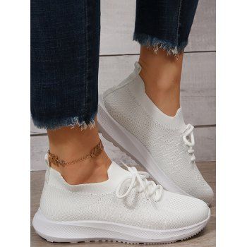 

Breathable Lace Up Slip On Sport Shoes, White