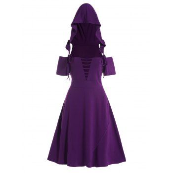 Robes Décontractées Mini Robe Ligne A à Capuche Superposée Découpée à Taille Haute