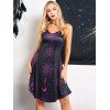 Robe Ligne A à Imprimé Etoile et Lune sans Manches Anneau en O à Taille Haute - Noir XXL