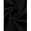 Robe Mi-Longue Ligne A Embellie de Chaîne en Couleur Unie sans Manches à Taille Haute - Noir XL