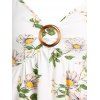 Flower Print O Ring Cold Shoulder Tank Top - WHITE S