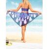 Butterfly Print Halter Bikini Swimsuit Padded Bikini Three Piece Swimwear High Waist Swim Skirt Bathing Suit - PURPLE XL