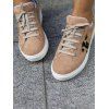 Leopard Print Star Lace Up Flat Platform Casual Outdoor Shoes - BROWN EU 42