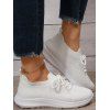 Breathable Lace Up Slip On Sport Shoes - WHITE EU 35