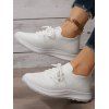 Breathable Lace Up Slip On Sport Shoes - WHITE EU 35