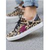 Leopard Print Star Lace Up Flat Platform Casual Outdoor Shoes - TAN EU 42