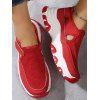 Colorblock Slip On Thick Platform Cut Out Casual Outdoor Shoes - RED EU 43