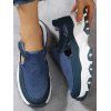 Colorblock Slip On Thick Platform Cut Out Casual Outdoor Shoes - DEEP BLUE EU 43