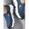 Colorblock Slip On Thick Platform Cut Out Casual Outdoor Shoes - DEEP BLUE EU 43