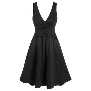Robes Décontractées Mini Robe Ligne A Superposée à Bretelle Croisée à Taille Haute