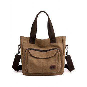 

High Capacity Adjustable Strap Applique Crossbody Bag, Coffee