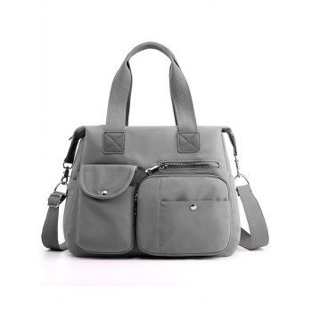 

Multi Pockets Nylon Zipper Travel Handbag, Gray