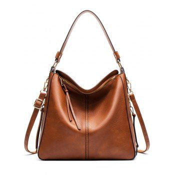 

Tassel Zipper PU One Shoulder Bag Tote Bag, Coffee