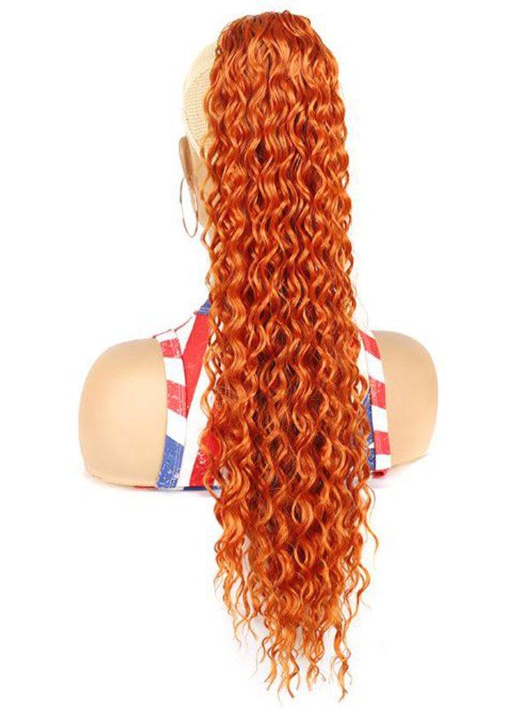 Curly Long Capless Ponytails Trendy Synthetic Wig - ORANGE 