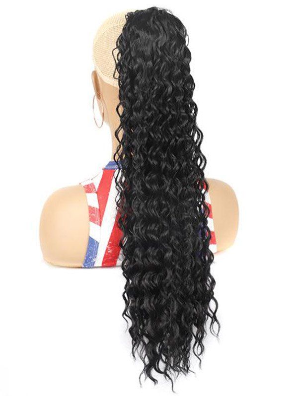 Curly Long Capless Ponytails Trendy Synthetic Wig - BLACK 