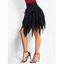 Lace Up Layered Asymmetric Skirt Solid Color Handkerchief Skirt - BLACK L