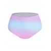 Maillot de Bain Bikini Bandage Coquille Transparent à Armature Trois Pièces - multicolor A XXL