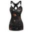 Celestial Sun Moon Star Print Tank Top Butterfly Lace Insert Ruched Surplice O Ring Strap Tank Top - multicolor M