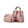4 Pcs Mother Bag Colored Printed Large Capacity Crossbody Bags Set - COFFEE 