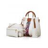 4 Pcs Mother Bag Colored Printed Large Capacity Crossbody Bags Set - GRAY 