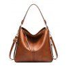 Tassel Zipper PU One Shoulder Bag Tote Bag - BLACK 