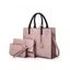 3 Pièces Ensemble de Sacs à Bandoulière en Cuir PU Ornés de Large Capacité - Rose clair 