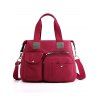 Multi Pockets Nylon Zipper Travel Handbag - DEEP RED 