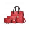 3 Pcs Maple Embellishment Large Capacity PU Crossbody Bags Set - RED 