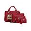 4 Pièces Ensemble de Sac Ours Pendant Elégant - Rouge foncé 