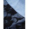 Mini Robe Ligne A Ceinturée Fleur Imprimée en Dentelle à Taille Empire - Bleu clair XXL