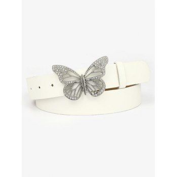 

Rhinestone Hollow Out Butterfly Buckle PU Belt, Multicolor d